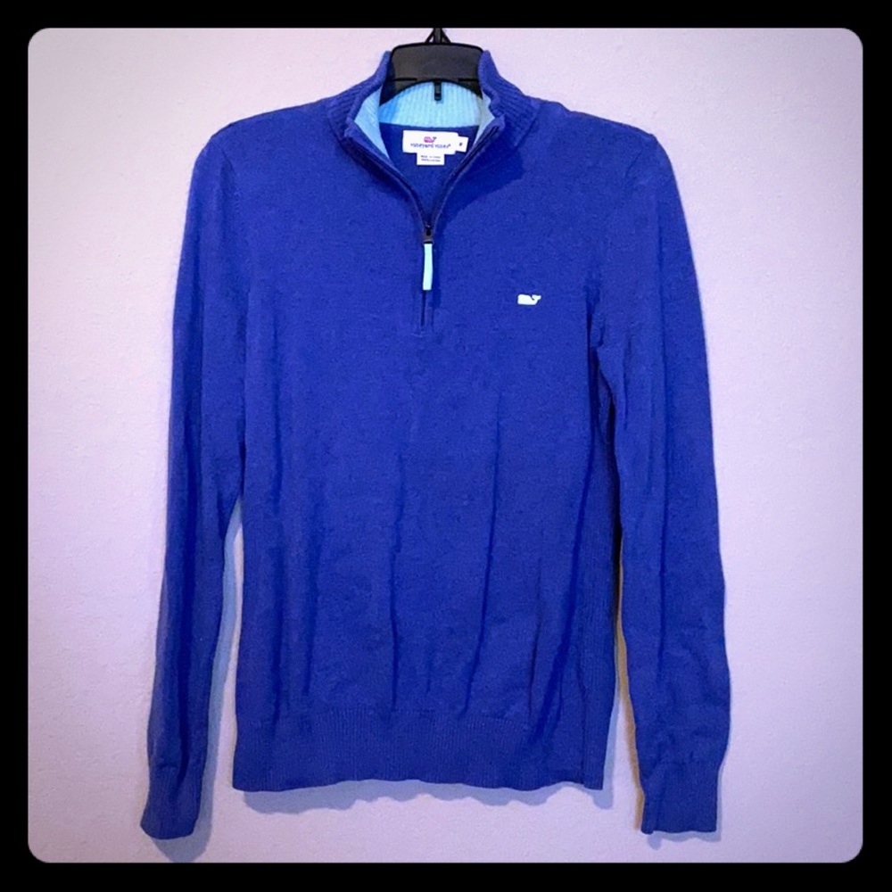Vineyard Vines Blue 1/4 Zip Sweater